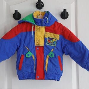 Vintage kids colour block jacket